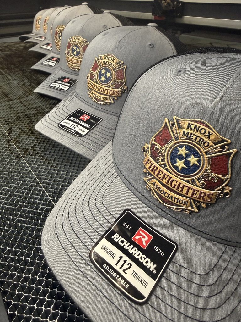 Knox Metro Firefighters Association custom patch hats