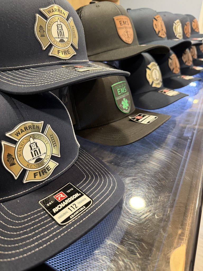 Custom branded hats for fire and EMS departments